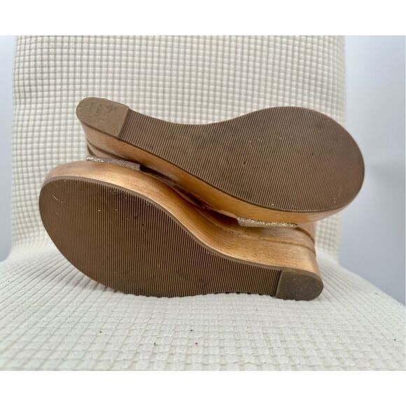 Diane Von Furstenberg size 9 wedge sandals heels light gold Opal - Picture 10 of 12